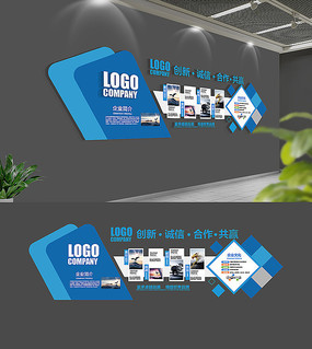 藍色企業文化墻設計 代理代辦服務的全方位指南